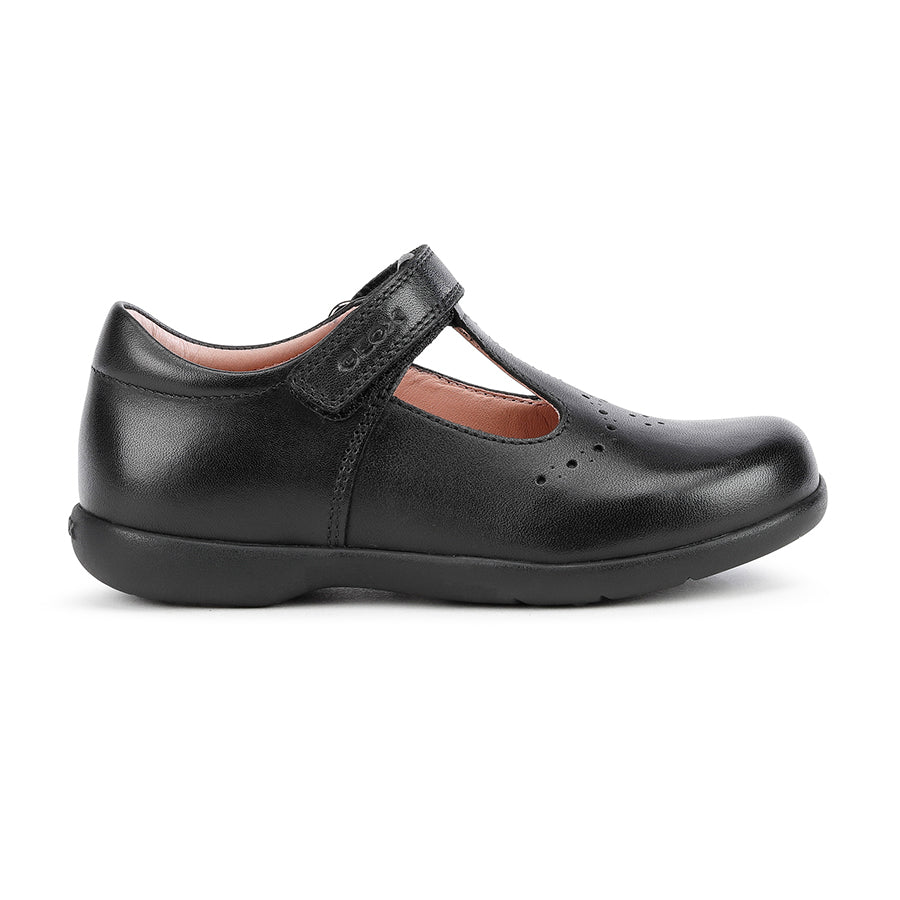 Geox J16FHB Naimara Girl, Black Leather