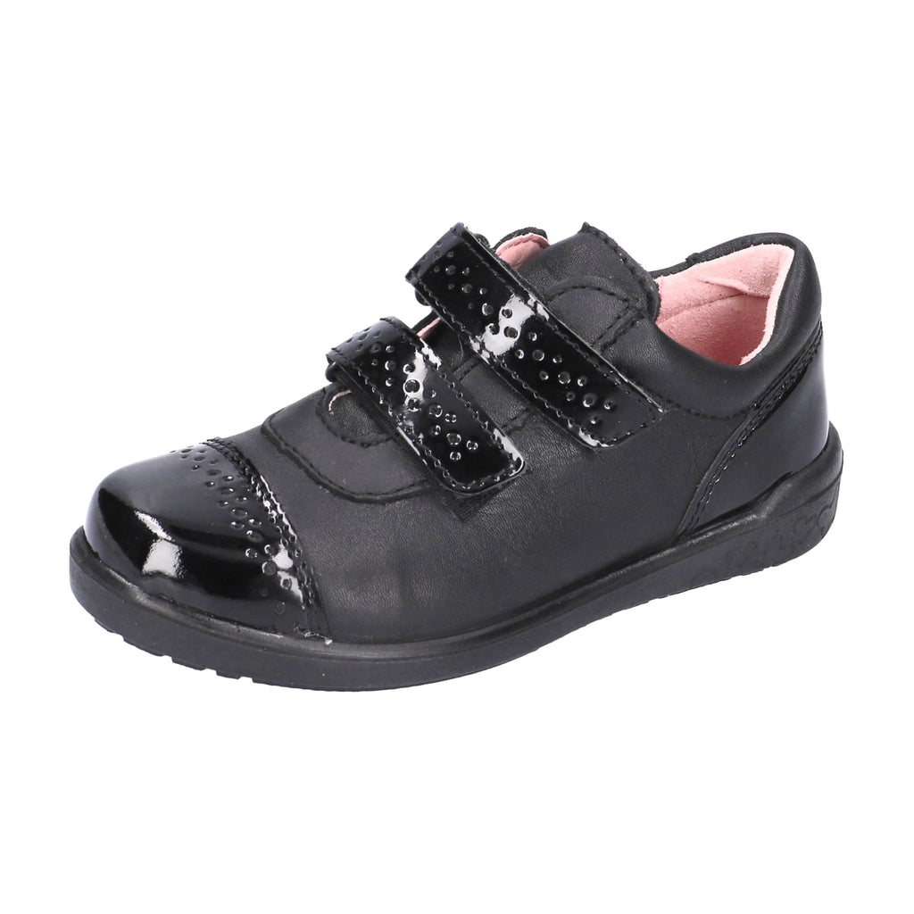 Ricosta Grace, Black Leather with Patent highlights