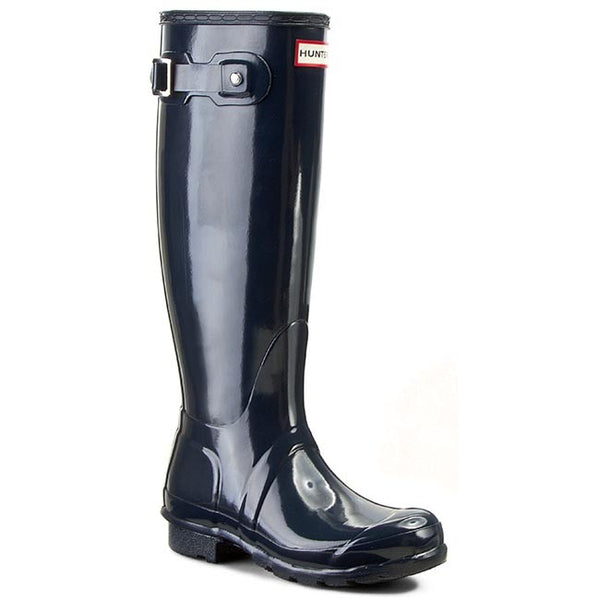 Navy blue hunter rain boots shop