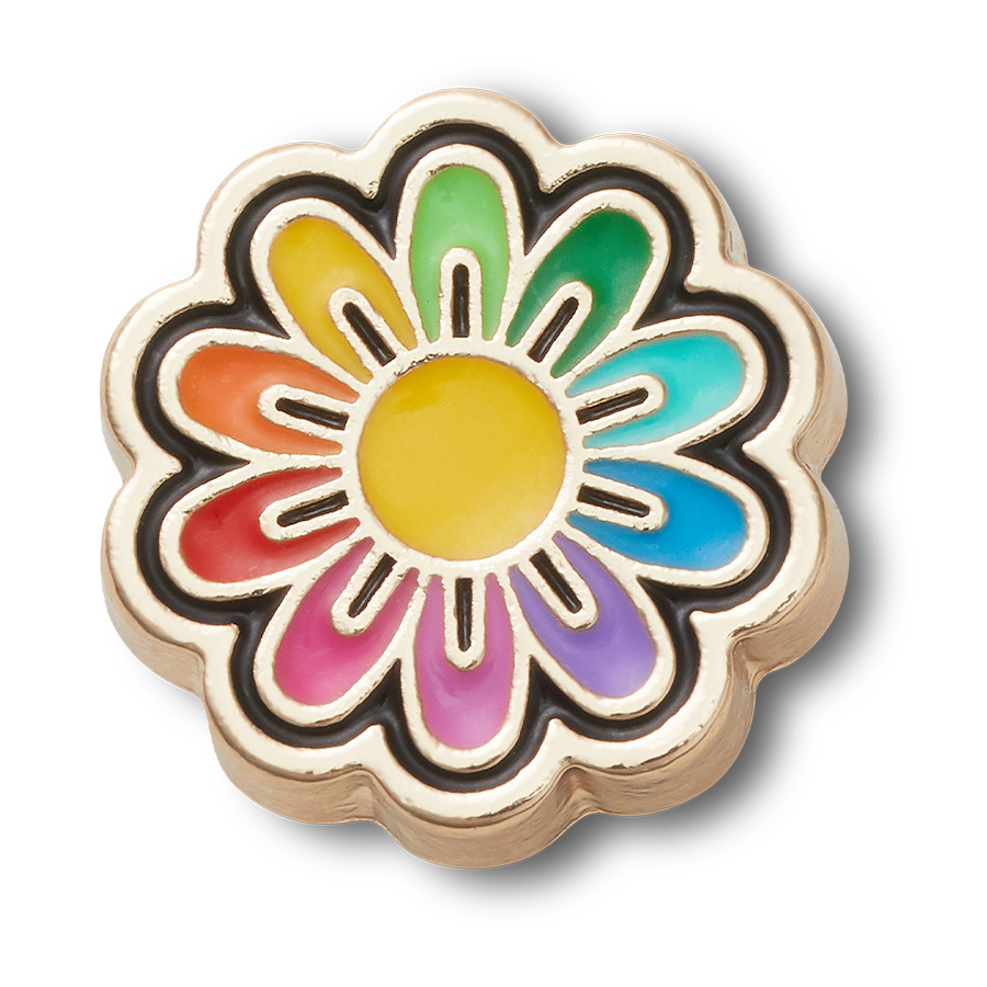 Crocs 10013431 Festival Gold Rainbow Daisy, Jibbitz