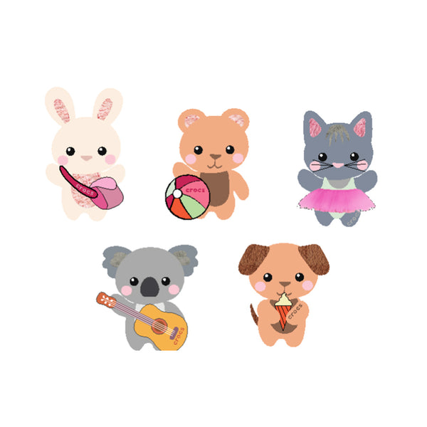 Crocs 10017623 Cutie Animal Friends 5 Pack, Jibbitz