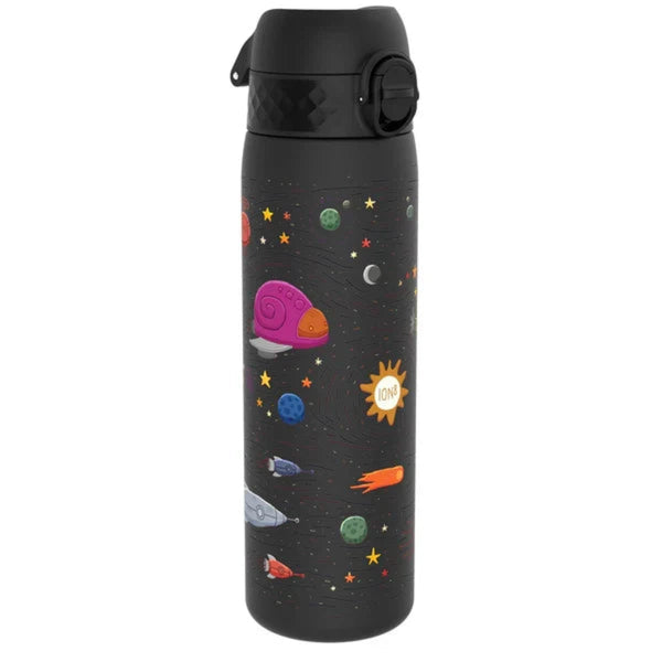ION8, Slim Stainless Steel Water Bottle, 600ml, Spaceships