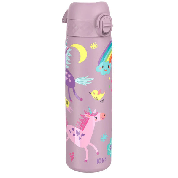 ION 8, Slim Stainless Steel Water Bottle, 600ml, Unicorns