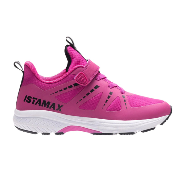 Pink running shoe with 'ISTAMAX' branding 