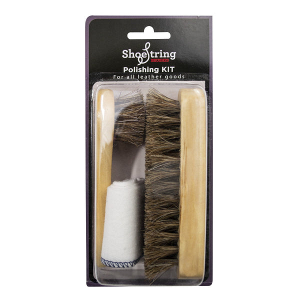 Shoestring Polishing Kit (2 Brushes and Cloth)