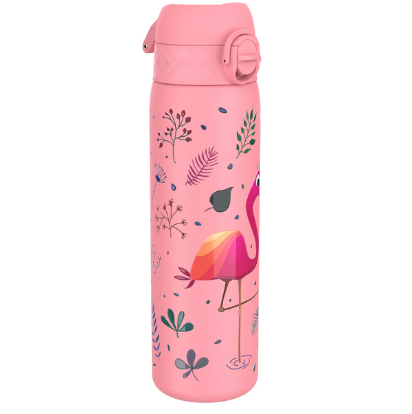 ION 8, Slim Stainless Steel Water Bottle, 600ml, Flamingos