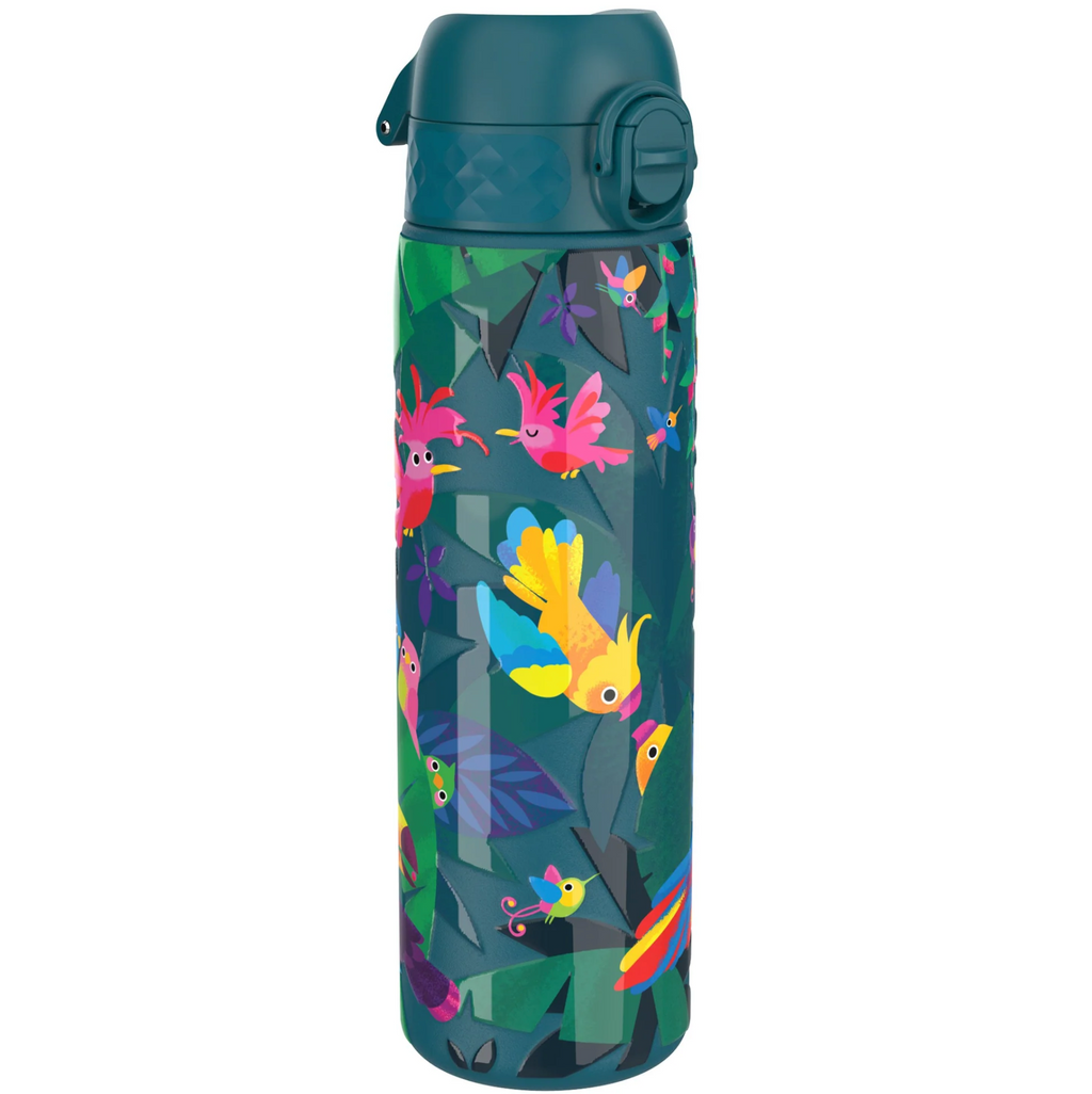 ION 8, Slim Stainless Steel Water Bottle, 600ml, Exotic Birds