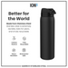 ION 8, Quench, Stainless Steel 1200ml Water Bottle, Black