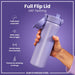 ION 8, Slim Stainless Steel Water Bottle, 600ml, Periwinkle
